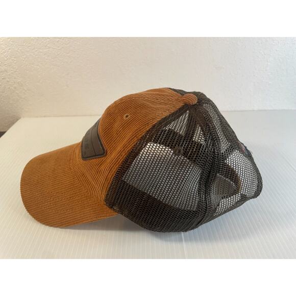 ""Genuine Dickies Corduroy Brown Mesh Hat Cap with Leather Patch"" - Picture 2 of 10